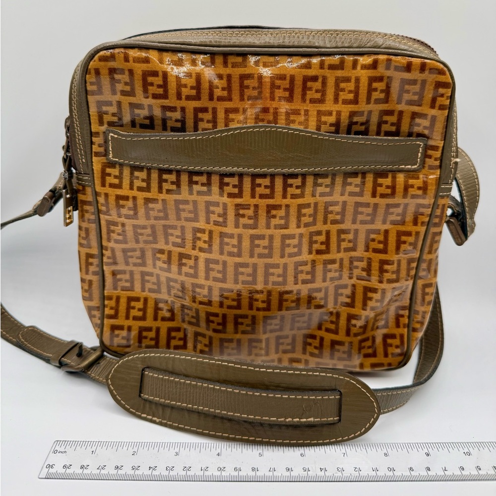 RARE SET: Fendi Zucchino coated canvas PVC compact bi-fold + crossbody bag - Picture 3 of 12